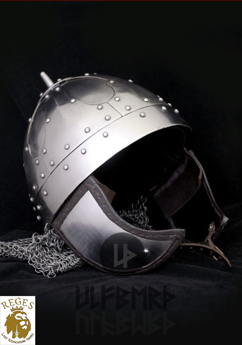 Elmo Spangenhelm con ventaglia e paraguance, 2 mm, battleready – REGES Larp  e Rievocazione